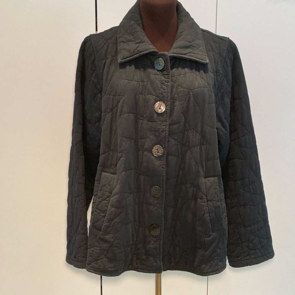 CMC by color me cotton quilted jacket black L